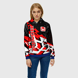 Толстовка-худи женская Honda Хонда, цвет: 3D-синий — фото 2