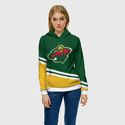Толстовка-худи женская Minnesota Wild NHL, цвет: 3D-белый — фото 2