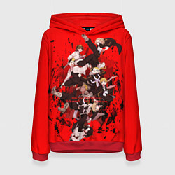 Толстовка-худи женская Токийские мстители Главные герои в кровавом водоро, цвет: 3D-красный