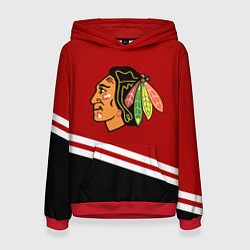 Толстовка-худи женская Chicago Blackhawks, NHL, цвет: 3D-красный