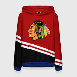 Толстовка-худи женская Chicago Blackhawks, NHL, цвет: 3D-синий