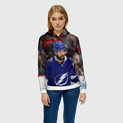 Толстовка-худи женская Никита Кучеров, НХЛ, цвет: 3D-белый — фото 2