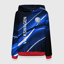 Толстовка-худи женская VOLKSWAGEN LOGO SPORT, цвет: 3D-красный