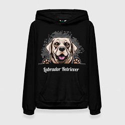 Толстовка-худи женская Лабрадор-Ретривер Labrador Retriever, цвет: 3D-черный