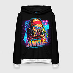 Толстовка-худи женская Predator in the jungle, цвет: 3D-белый