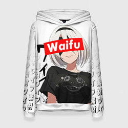 Толстовка-худи женская Waifu - 2B Nier, цвет: 3D-белый