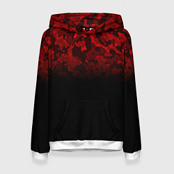 Толстовка-худи женская BLACK RED CAMO RED MILLITARY, цвет: 3D-белый