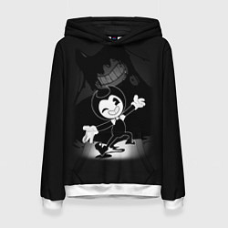 Толстовка-худи женская BENDY - БЕНДИ ИГРА, цвет: 3D-белый