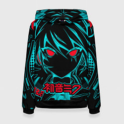 Толстовка-худи женская Мику Хацунэ Hatsune Miku, цвет: 3D-черный