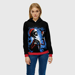 Толстовка-худи женская Плохой санта 2022, цвет: 3D-красный — фото 2