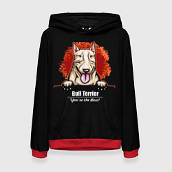 Толстовка-худи женская Собака Бультерьер, цвет: 3D-красный
