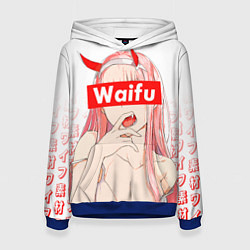 Толстовка-худи женская Waifu -02 Darling in the Franxx, цвет: 3D-синий