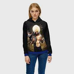 Толстовка-худи женская Хабиб Нурмагомедов с орлом, цвет: 3D-синий — фото 2