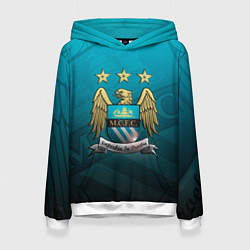 Толстовка-худи женская Manchester City Teal Themme, цвет: 3D-белый