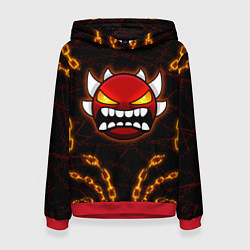 Толстовка-худи женская Geometry Dash: Fire Chains, цвет: 3D-красный