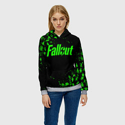 Толстовка-худи женская FALLOUT ПУПСЫ ПАТТЕРН ЗЕЛЁНЫЙ ЯДЕРНАЯ ЗИМА, цвет: 3D-меланж — фото 2