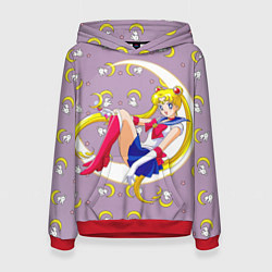 Толстовка-худи женская Sailor Moon Usagi, цвет: 3D-красный