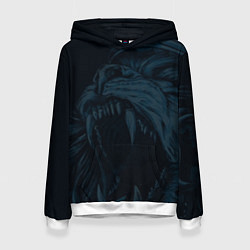 Толстовка-худи женская Zenit lion dark theme, цвет: 3D-белый