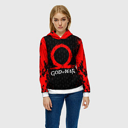 Толстовка-худи женская GOD OF WAR КРАТОС ЛОГО, цвет: 3D-белый — фото 2