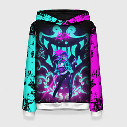 Толстовка-худи женская АКАЛИ ЛИГА ЛЕГЕНД, цвет: 3D-белый