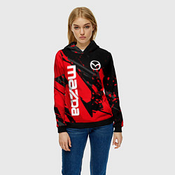 Толстовка-худи женская MAZDA, МАЗДА, цвет: 3D-черный — фото 2