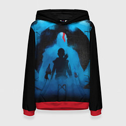 Толстовка-худи женская БОГ ВОЙНЫ РАГНАРЁК GOD OF WAR, цвет: 3D-красный