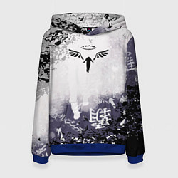 Толстовка-худи женская Токийские мстители - Подтёки красок, цвет: 3D-синий