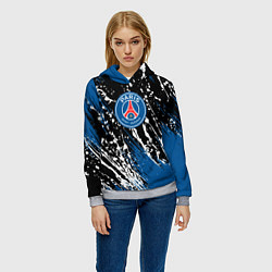 Толстовка-худи женская PSG футбольный клуб, цвет: 3D-меланж — фото 2