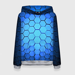 Толстовка-худи женская Неоновые 3D ПЛИТЫ, цвет: 3D-меланж