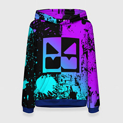 Толстовка-худи женская GEOMETRY DASH NEON LEVELS SMILE, цвет: 3D-синий