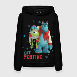 Толстовка-худи женская Get festive, цвет: 3D-черный