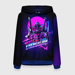 Толстовка-худи женская Ева 01 - Neon Genesis Evangelion, цвет: 3D-синий