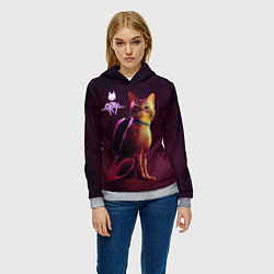 Толстовка-худи женская Stray: Wandering Cat, цвет: 3D-меланж — фото 2