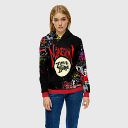 Толстовка-худи женская MANESKIN, ЛОГОТИПЫ РОК ГРУПП, цвет: 3D-красный — фото 2
