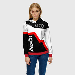 Толстовка-худи женская AUDI полный привод, цвет: 3D-красный — фото 2