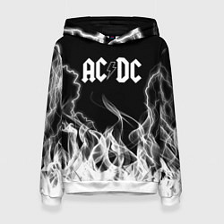 Толстовка-худи женская ACDC Fire, цвет: 3D-белый