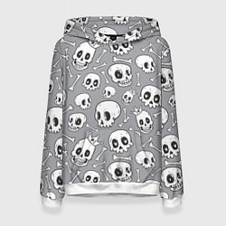 Толстовка-худи женская Skulls & bones, цвет: 3D-белый