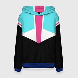 Толстовка-худи женская Ретро 90-х, цвет: 3D-синий