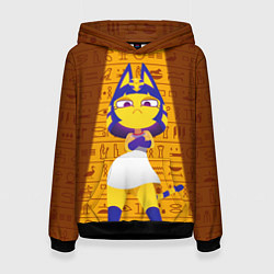 Толстовка-худи женская Кошка АНКХА, цвет: 3D-черный