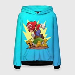 Толстовка-худи женская Марио за работой, цвет: 3D-черный