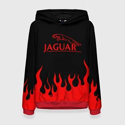 Толстовка-худи женская Jaguar, Ягуар огонь, цвет: 3D-красный