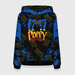 Толстовка-худи женская Poppy Playtime монстр хагги вагги, цвет: 3D-черный