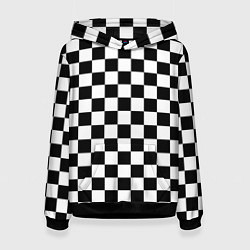 Толстовка-худи женская Chess Squares Cubes, цвет: 3D-черный