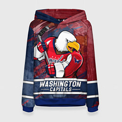 Толстовка-худи женская Вашингтон Кэпиталз Washington Capitals, цвет: 3D-синий
