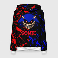 Толстовка-худи женская SONIC EXE DARK SONIC, цвет: 3D-белый