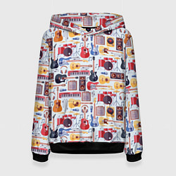 Толстовка-худи женская Рок Музыкант, цвет: 3D-черный