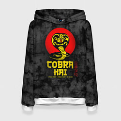 Толстовка-худи женская Кобра Кай Змея Иероглифы Сериал, цвет: 3D-белый
