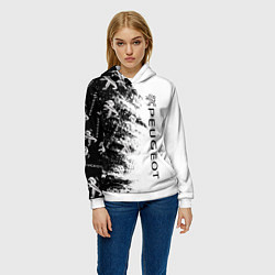 Толстовка-худи женская Peugeot Распылитель, цвет: 3D-белый — фото 2