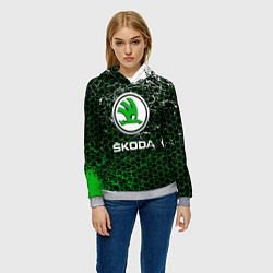 Толстовка-худи женская Skoda: Соты, цвет: 3D-меланж — фото 2