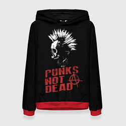 Толстовка-худи женская Punks Not Dead, цвет: 3D-красный
